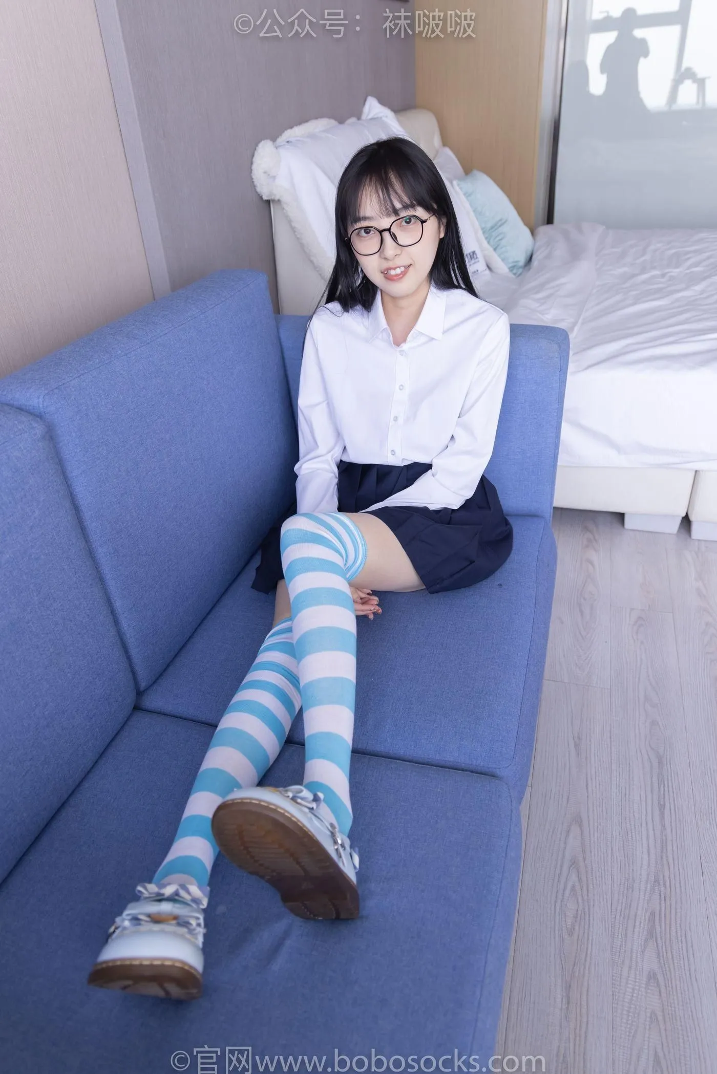[BoBoSocks袜啵啵]NO.070 稚予-皮鞋、拖鞋、过膝袜、白棉袜 [148P]插图8